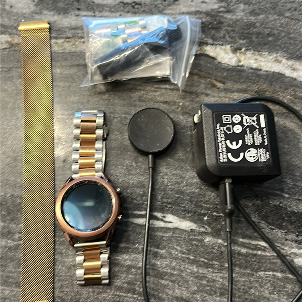 Samsung Galaxy Watch 3, Rose Gold, with addt’l bands and charger